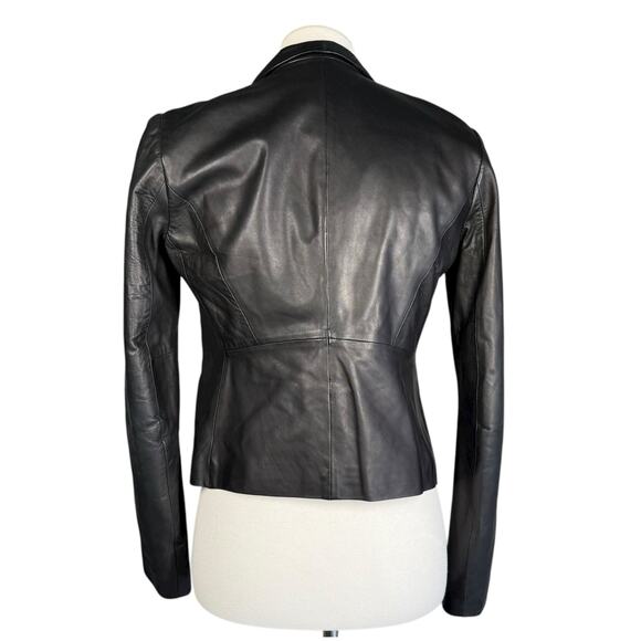 Theory Black Lamb Leather Open Front Jacket XS - Picture 11 of 13